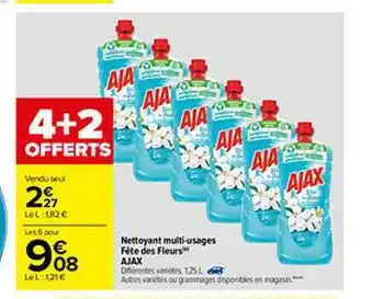 Carrefour Nettoyant Multi-usages Fête Des Fleurs Ajax offre
