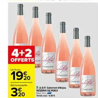 Carrefour A.o.p. Cabernet D'anjou Réserve De Perly offre