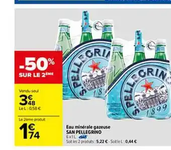 Carrefour Eau Minérale Gazeuse San Pellegrino offre