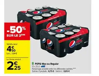 Carrefour Pepsi Max Ou Regular offre