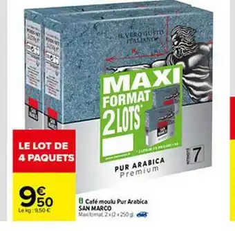 Carrefour Café Moulu Pur Arabica Sans Marco offre