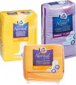 Carrefour Market CARREFOUR SOFT SUR TOUTES LES SERVIETTES HYGIÉNIQUES ET TOUS LES PROTÈGES SLIPS offre