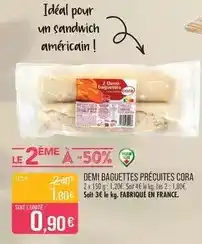 Match Cora - demi baguettes precuites offre