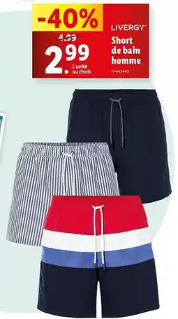 Lidl Livergy - short de bain homme offre