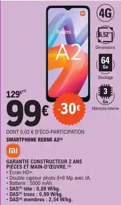 E.Leclerc Xiaomi - garantie constructeur 2 ans pièces et main-d'œuvre offre
