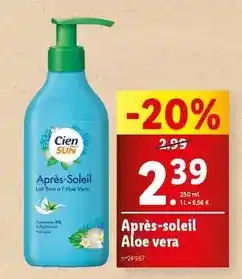 Lidl Cien sun - apres-soleil aloe vera offre