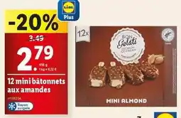 Lidl Bon gelati - 12 mini bâtonnets aux amandes offre