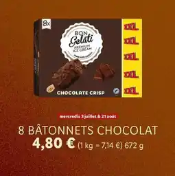 Lidl Bon gelati - 8 bâtonnets chocolat offre