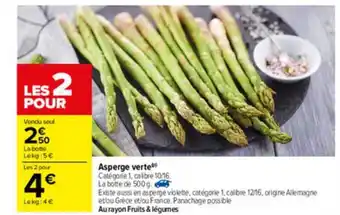 Carrefour Asperge Verte offre