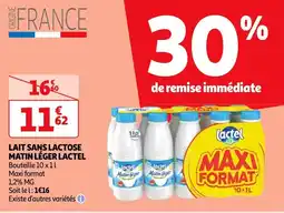 Auchan LAIT SANS LACTOSE MATIN LÉGER LACTEL offre