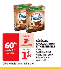 Auchan CÉRÉALES CHOCOLAT NOIR FITNESS NESTLÉ offre