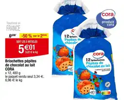 Cora x Carrefour Briochettes pépites de chocolat au lait CORA offre