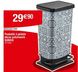 Poubelle à pédale décor patchwork SUNDIS