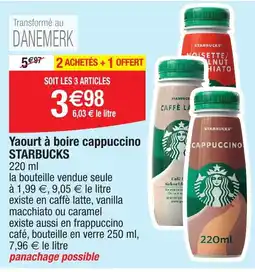 Migros Yaourt à boire cappuccino STARBUCKS offre