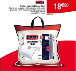 Cora x Carrefour DODO Oreiller essentiel ferme Ergo offre