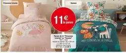 Cora x Carrefour Parure de lit Princesse Licorne ou Savana offre