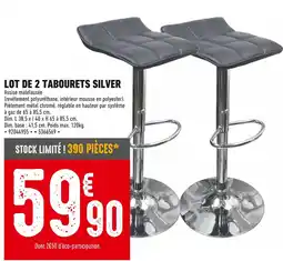 Brico Cash LOT DE 2 TABOURETS SILVER offre