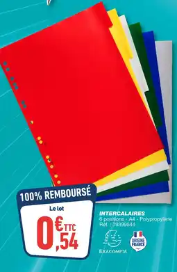 Bureau Vallée Exacompta INTERCALAIRES offre
