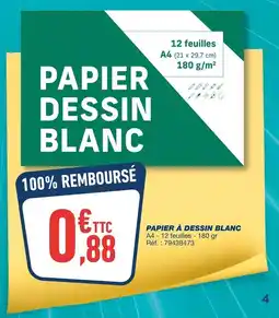 Bureau Vallée PAPIER À DESSIN BLANC offre