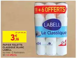 Intermarché LABELL PAPIER TOILETTE CLASSIQUE BLANC offre
