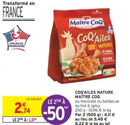 Intermarché MAÎTRE COQ COQ'AILES NATURE offre