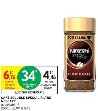 Intermarché NESCAFÉ CAFÉ SOLUBLE SPÉCIAL FILTRE offre