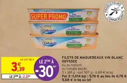 Intermarché ODYSSEE FILETS DE MAQUEREAUX VIN BLANC offre