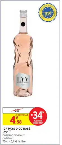 Intermarché LYV IGP PAYS D'OC ROSÉ offre