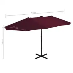 Jardiland Parasol d'extérieur double toit et poteau en aluminium - vidaXL offre