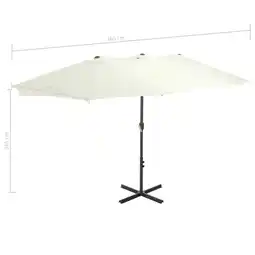 Jardiland Parasol d'extérieur double toit et poteau en aluminium - vidaXL offre