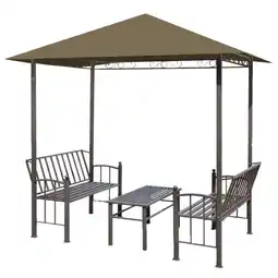 Auvent outdoor avec table et bancs - vidaXL