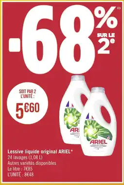 Casino Supermarchés ARIEL Lessive liquide original offre