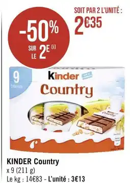 Casino Supermarchés KINDER Country offre