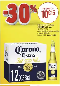 Casino Supermarchés CORONA Bière mexicaine Extra 4,5% vol offre