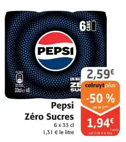 Colruyt Pepsi - zéro sucres offre
