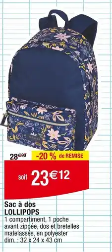 Cora x Carrefour Sac à dos LOLLIPOPS offre