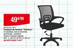 Cora x Carrefour Fauteuil de bureau "Factory" offre