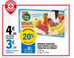 E.Leclerc GOURDES PANACHÉS SANS SUCRES AJOUTÉS "DOUCEUR DU VERGER" offre