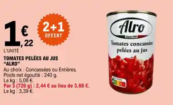 E.Leclerc TOMATES PELÉES AU JUS "ALRO" offre
