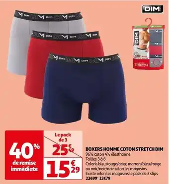 Auchan Dim - boxers homme coton stretch offre