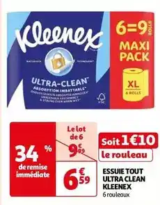 Auchan Kleenex - essuie tout ultra clean offre
