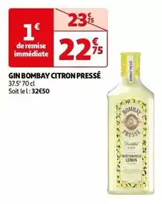 Auchan Bombay sapphire - gin citron presse offre