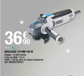 Brico Dépôt Meuleuse 115 mm 750 w offre