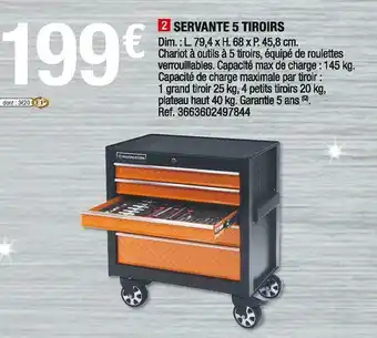 Brico Dépôt Servante 5 tiroirs offre