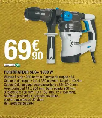 Brico Dépôt Mac allister perforateur sds+ 1500 w offre