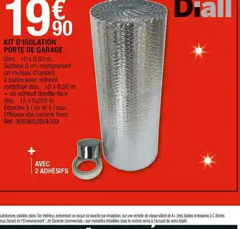 Brico Dépôt Diall kit d’isolation porte de garage offre