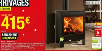 Brico Dépôt Panadero poêle à bois "jazz" offre