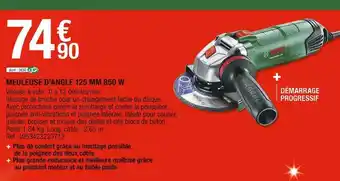 Brico Dépôt Meuleuse d’angle 125 mm 850 w offre