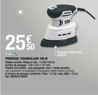 Brico Dépôt Mac allister ponceuse triangulaire 160 w offre