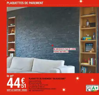 Brico Dépôt Plaquette de parement "blackstone" offre
